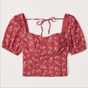 *SOLD* NWT Abercrombie Puff Sleeve Squareneck Top
